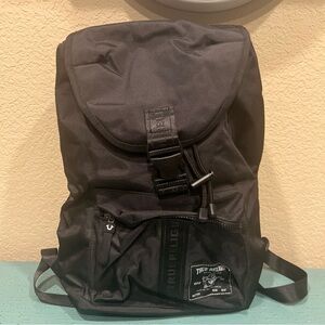 True Religion Nylon Drawstring Black Men's Backpack